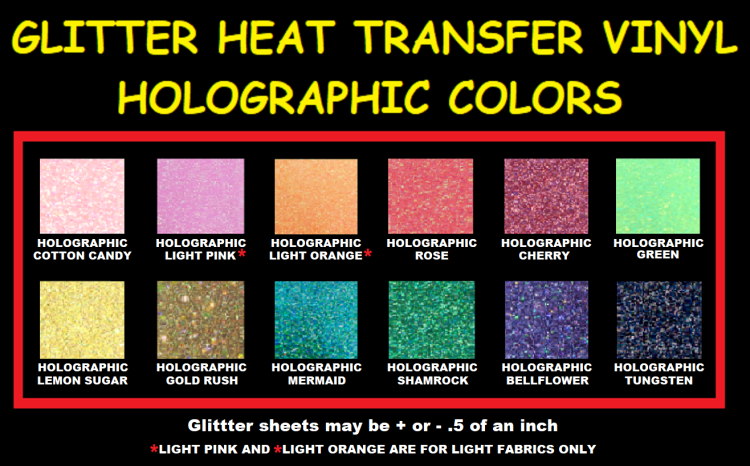 Light Pink Holographic Sparkle Heat Transfer Vinyl Sheets By