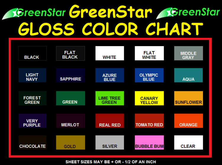 GreenStar 5-Color Outdoor Vinyl Starter Packs, 24 x 10 Yard Rolls