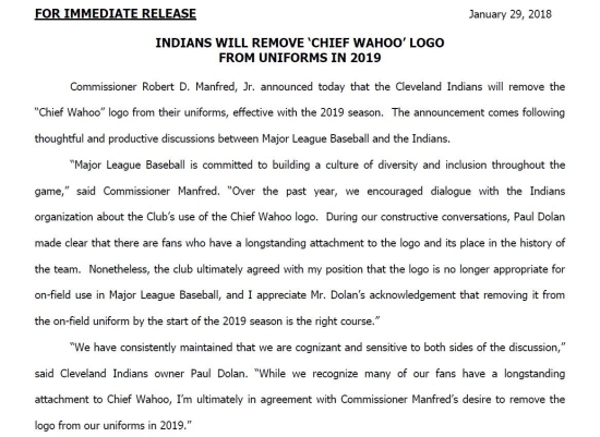 MLB gets Cleveland to drop Chief Wahoo, now can it get the Indians to  change nicknames?